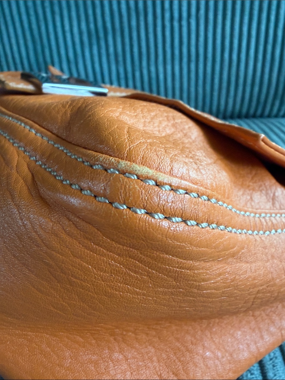 Fendi Mamma Baguette Leather Shoulder Bag - Orange w/ Fendi Selleria Long Wallet - Picture 7 of 15